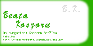 beata koszoru business card